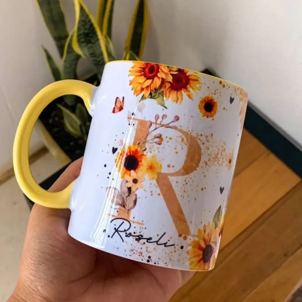 ماگ زرد - ماگ دسته ساده زرد